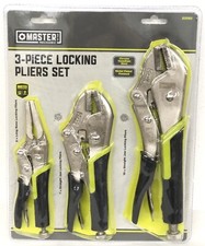 Master Mechanic 3-Piece Locking Pliers Set New Sealed 213182 Chrome Vanadium