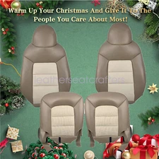 4 PCS For Ford Expedition 2003-2006 Front Bottom & Back Leather Seat Cover - Tan