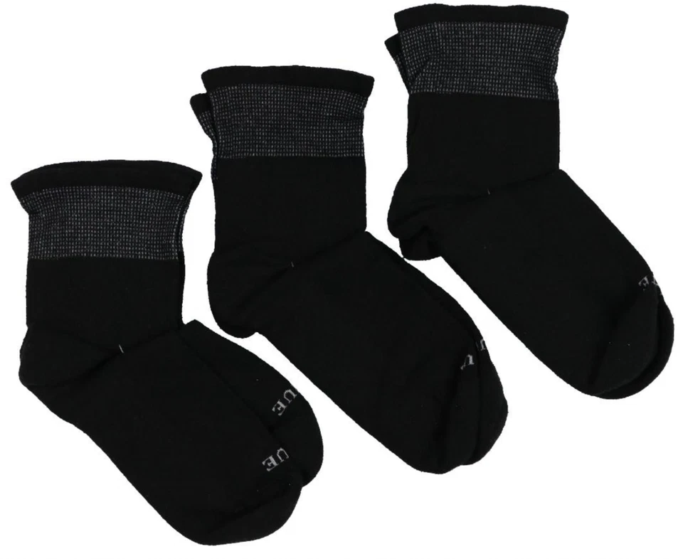 Paquete de 3 calcetines deportivos deportivos deportivos deportivos HUE para mujer talla única para la mayoría de los negros Foto 3 de 3