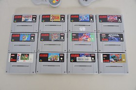 Super Nintendo SNES & 12 Spiele + 2 Controller (Mega Man X Super Street Fighter)