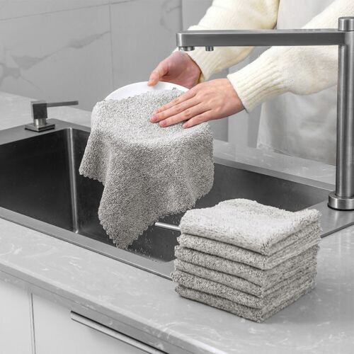 High Quality Cleaning Wipes Dish Towels 1/3pcs 25*25 Bamboo Carbon Fiber - Picture 1 of 10