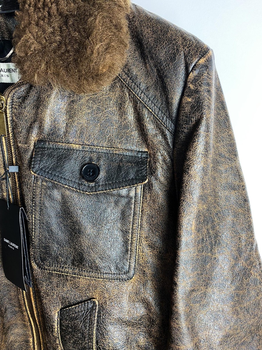 【関税&送料込】Saint Laurent Vintage Leather And Shearling Yves Saint Laurent YSL Vintage Men's Shearling Leather Coat