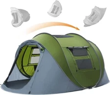 Instant Pop Up Tent Easy Setup 2 Doors & Windows 4 Person Skylight Camping Tents