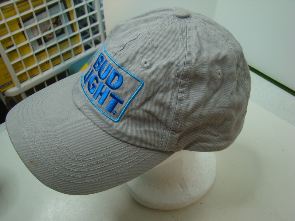 Bud Light Budweiser Beer Logo Gray Snapback Hat Adjustable Cap One Size