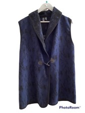 Ladies Gilet Coat Size 8/10 Izabel Blue Coatigan Toggle Fastening Rrp £30