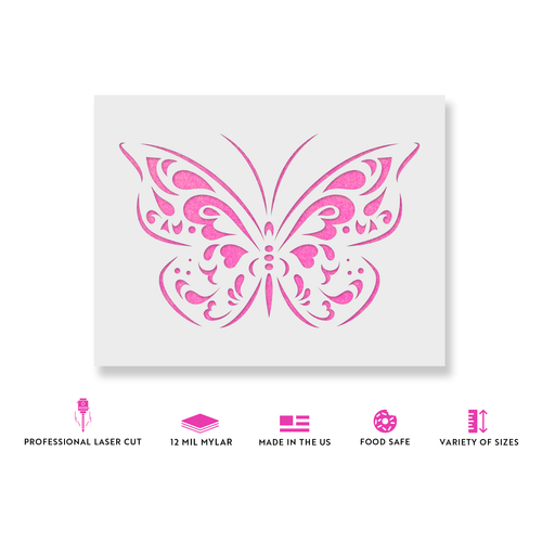 Plantilla de mariposa - plantillas Mylar duraderas y reutilizables - Imagen 2 de 9