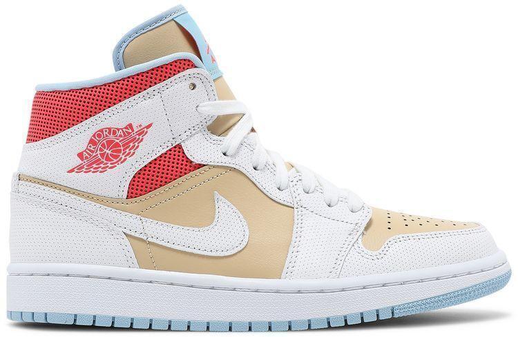Jordan 1 Mid SE Flash Crimson/Psychic Blue/Sesame/White