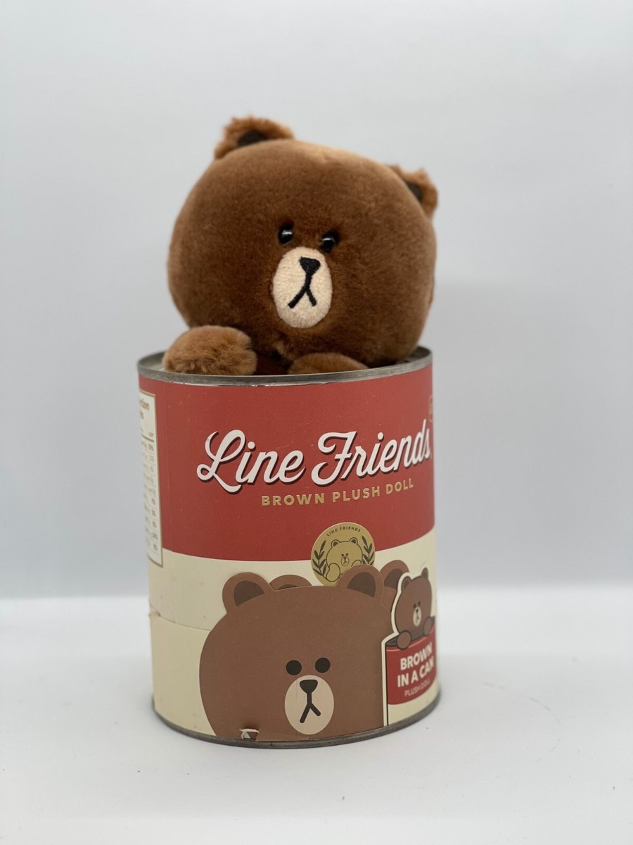LINE FRIENDS] Tin Can Plush Toy SALLY Cony & BROWN Character Soft