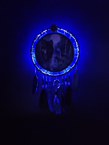 Bradford Exchange James Meger Illuminated LED Dreamcatcher Aurora Borealis Decor - Picture 7 of 16