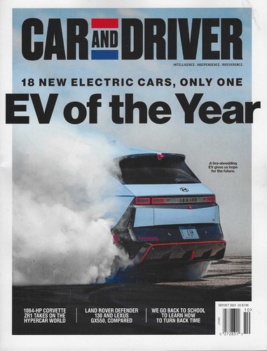 Car and Driver Magazine Sept - Oct 2024 EV of the Year