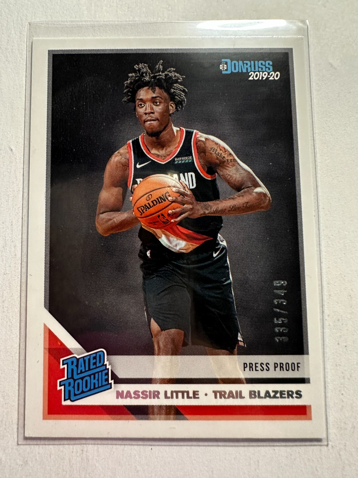 K26,855 - 2019-20 Donruss Press Proof Silver #223 Nassir Little RR #/349