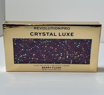 Revolution Pro Crystal Luxe Berry Flush Face Palette New! Highlight/blush/bronze