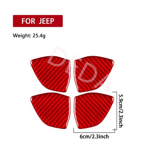 4×Red Carbon Fiber Inner Door Handle Bowl Panel Trim For Jeep Cherokee 2014-2018 - Bild 2 von 14