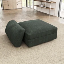 Ottoman Module for Corduroy Modular Sectional Sofa with a Back Cushion, Storage 