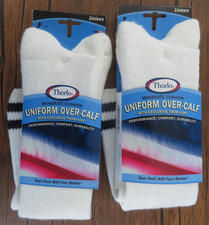 Two Thorlos Uniform Over Calf Unisex Moderate Cushion White Socks Comfort NWT