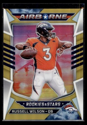 2022 Panini Rookies & Stars #AI-9 Russell Wilson Airborne Gold #/10  SSP