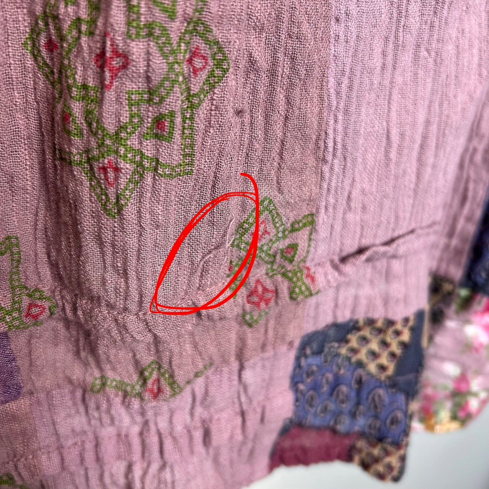 Indigo Threads Co Top L Purple Patchwork Floral B… - image 10