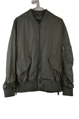 ZARA grüne Bomberjacke Gr. M Herren durchgehender Reißverschluss Freizeit Outdoor Oberbekleidung