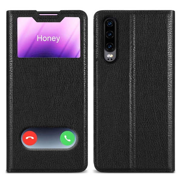 HüLle FüR Huawei P30 Schutz HüLle Cover Case Tasche Etui Sichtfenster-image