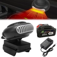 Portable Space Heater for Car Heating Fan Defogger Defroster Demister w/Battery