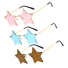 Pentagram Rimless Glasses Sun Glasses Hippie Star Sunglasses Shape for