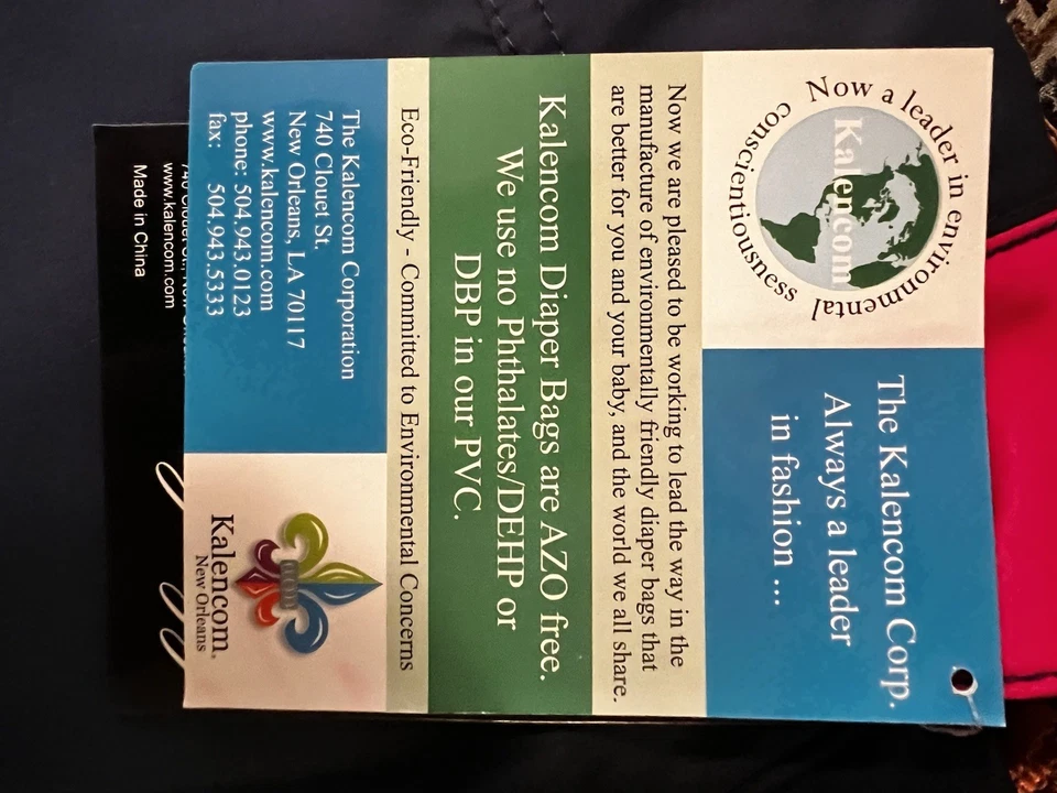 Diaper Bag Stroller Messenger Bag Kalencom JAZZ Navy Blue Durable NWT - Image 4 of 4