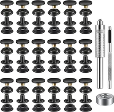 148 Pieces (37Sets) Snap Fastener Kit Tool 15MM Snap Button Kit Snaps for Leathe