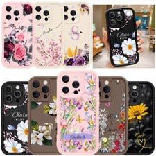 For iPhone 13/14/15/16/17 Pro Max Tough TPU Personalised Floral Phone Case Cover
