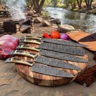 5PCS Handmade Damascus Chef Knife Set Kitchen Knives with Leather Roll — photo 8