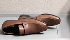GUESS Men's 10M Brown Leather Square Toe Slip-On Loafer Dress Shoe Logo — photo 5