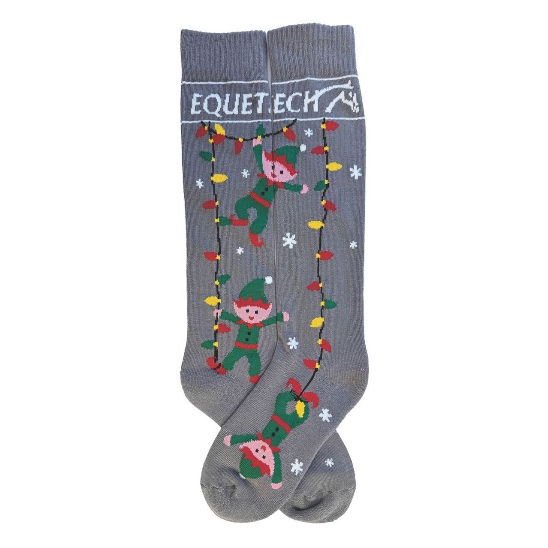 Equetech Junior Cheeky Elf Christmas Festive Riding Socks (2 pairs) - UK12-4