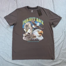 Under Armour Project Rock Shirt Mens Large Force of Nature Graphic Tee Wolf