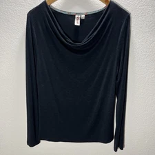 Anthropologie Dolan Left Coast Long Sleeve Kirby Cowl Neck Top Black Medium