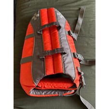 Frisco Ripstop Orange Grey Dog Life Jacket Life Swim Vest, size Medium M