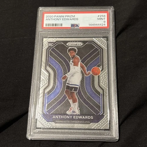 Panini Prizm Rookie #258 Anthony Edwards PSA 9 Minnesota Timberwolves NBA