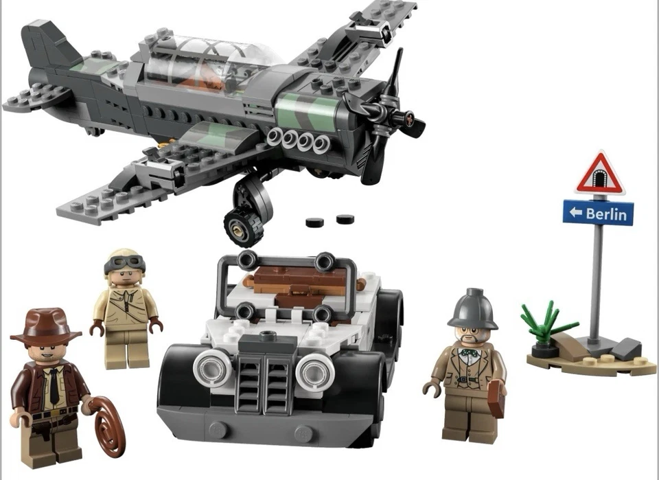 LEGO Indiana Jones Avión de Combate Persecución 77012 Juguete de Construcción Coche Profesor Retirado Foto 2 de 4