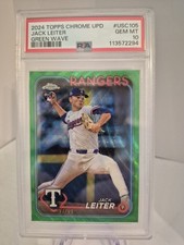 2024 Topps Chrome Jack Leiter Green Wave Refractor Rookie /99 USC 105 PSA 10