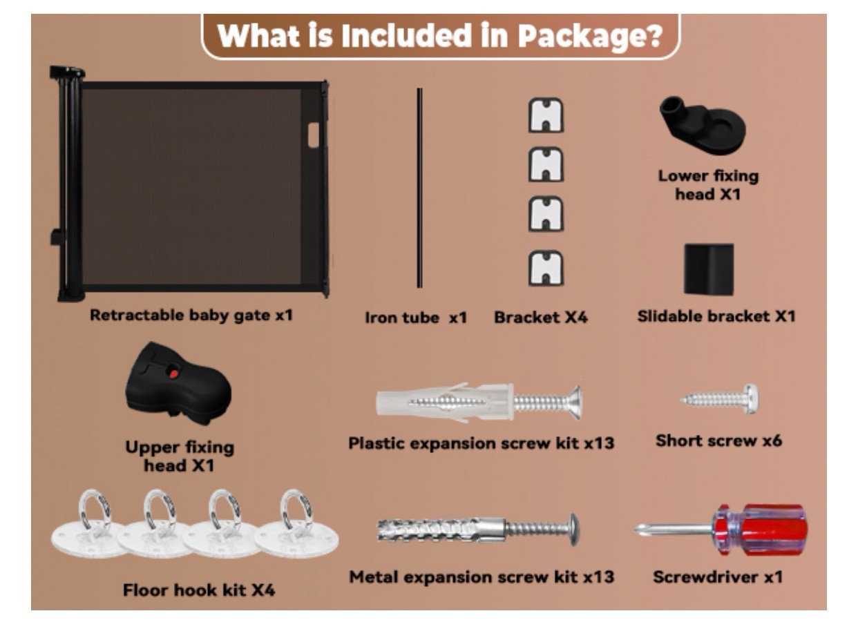 Retractable Baby Gate 120 Inch BTXON Extra Wide Mesh Baby Gates 41" Extra Tall