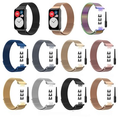 For Huawei Watch Fit Smart Bracelet Milanese Mesh Metal Watch Wrist Strap Band