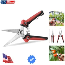 Pruning Scissors, Professional Garden Shears - Straight Stainless Steel Blade...