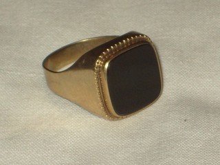 Ring Fingerring Herrenring Gold 333 Schmuck Echtschmuck schwarzer Stein