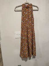 SHEIN Floral Sun Dress Sleeveless Boho Cottage Core Red Yellow Size Small/4