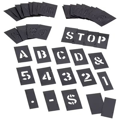 C.H. Hanson Stencil Set, Combination Set, Gothic Font, PVC, 46 Pieces 10191 C.H.