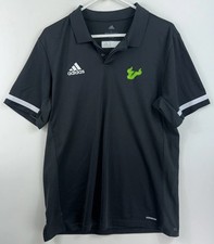 Adidas AeroReady USF South Florida Bulls Men  s Large Black Slime Green Logo Polo