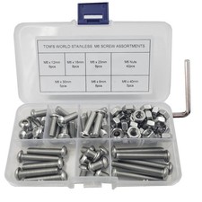 84pcs M6 X 8mm12mm16mm20mm30mm40mm Hex Pan Head Cap M6 Bolts Nuts Screws