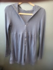 2 Unik gray thermal dress w/hood, button up, S