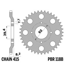DERBI DIRT BOY 10 50 2005-2006 rear sprocket PBR Pitch 415 42 T Iron