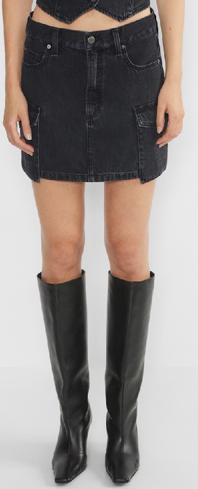 NEW! DENIM FORUM The 90's Mid Rise Cargo Mini Skirt SZ 23