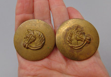PAIR OF VINTAGE HORSE BRASS BRIDLE ROSETTES