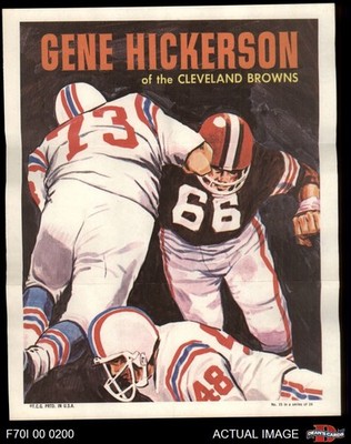 1970 Topps Football Posters #15 Gene Hickerson Browns-FB HOF Ole Miss 8 - NM/MT